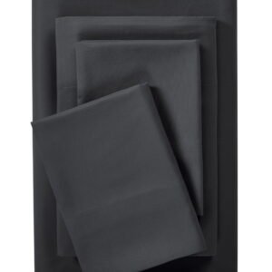 Mainstays Comfort Chill Microfiber Bed Sheet Set, King, Rich Black, 4 Piece