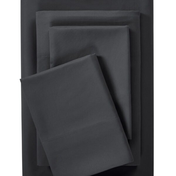 Mainstays Comfort Chill Microfiber Bed Sheet Set, King, Rich Black, 4 Piece