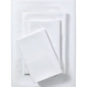 Mainstays Comfort Chill Microfiber Bed Sheet Set, Queen, Arctic White, 4 Piece