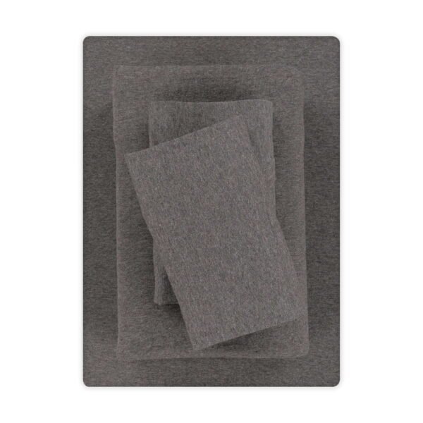 Mainstays Cotton Rich Extra Soft Jersey Bed Sheet Set, Full, Charcoal, 4 Pieces