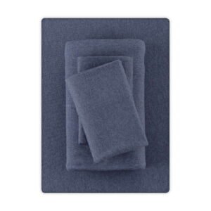 Mainstays Cotton Rich Extra Soft Jersey Bed Sheet Set, King, Blue Cove, 4 Pieces