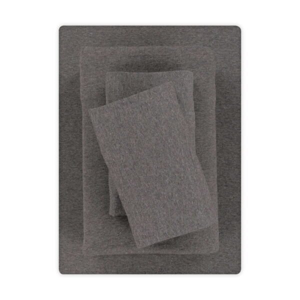 Mainstays Cotton Rich Extra Soft Jersey Bed Sheet Set, Queen, Charcoal, 4 Pieces