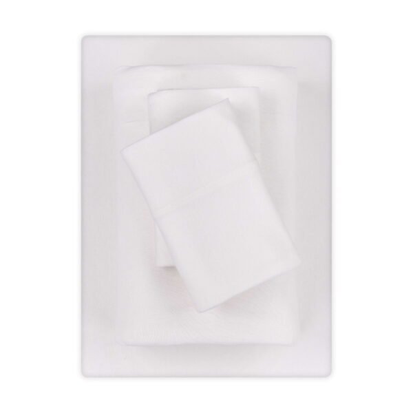 Mainstays Cotton Rich Extra Soft Jersey Bed Sheet Set, Queen, Arctic White, 4 Pieces