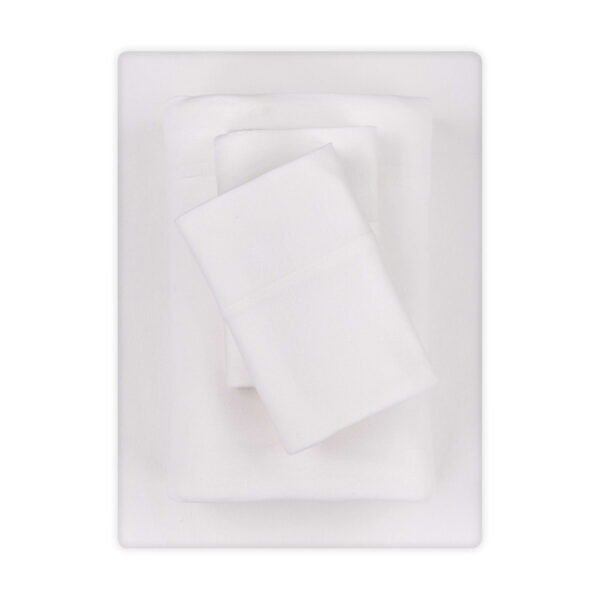 Mainstays Cotton Rich Extra Soft Jersey Bed Sheet Set, Queen, Arctic White, 4 Pieces