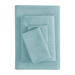 Mainstays Super Soft Brushed Microfiber Bed Sheet Set, Blue Cameo, Queen, 4 Piece