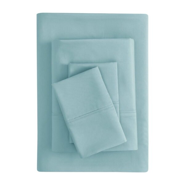 Mainstays Super Soft Brushed Microfiber Bed Sheet Set, Blue Cameo, Queen, 4 Piece