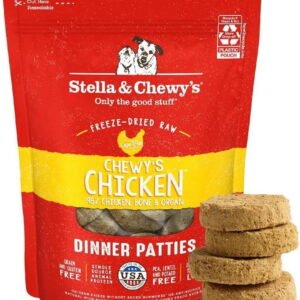 Stella & Chewy's Freeze-Dried Raw Dinner Patties for Dogs - Chewy's Chicken Recipe - 5.5 Ounce Bag