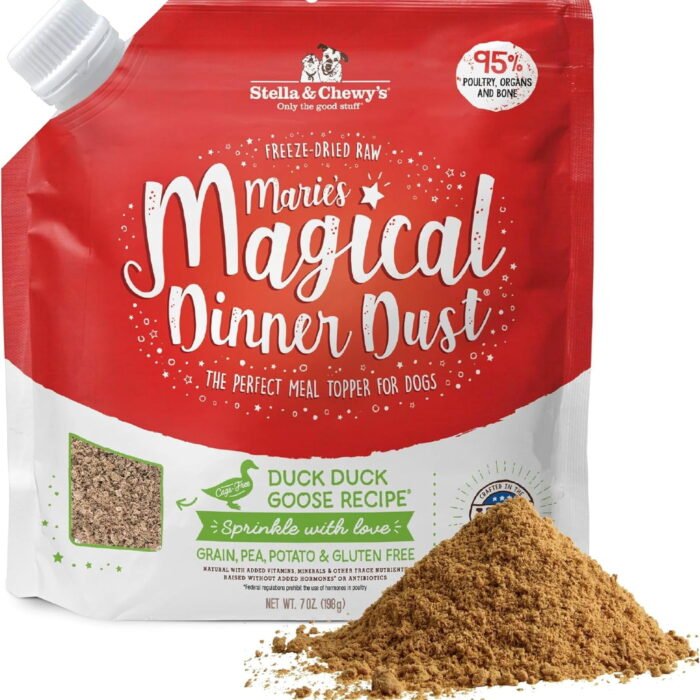 Stella-Chewy-s-Marie-s-Magical-Dinner-Dust-Duck-Duck-Goose-Dog-Food-Topper-7-oz-bag-MMDDD-7_c9c391fe-8e74-452b-ab8d-0cd61ff99f69.249f0ce099fb94ad44cc475ffd6032d2.jpeg