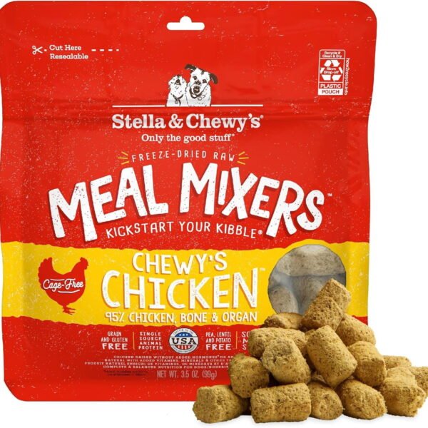 Stella & Chewy's Freeze-Dried Raw Meal Mixers Dog Food Topper - Chewy's Chicken Recipe - 3.5 Ounce Bag