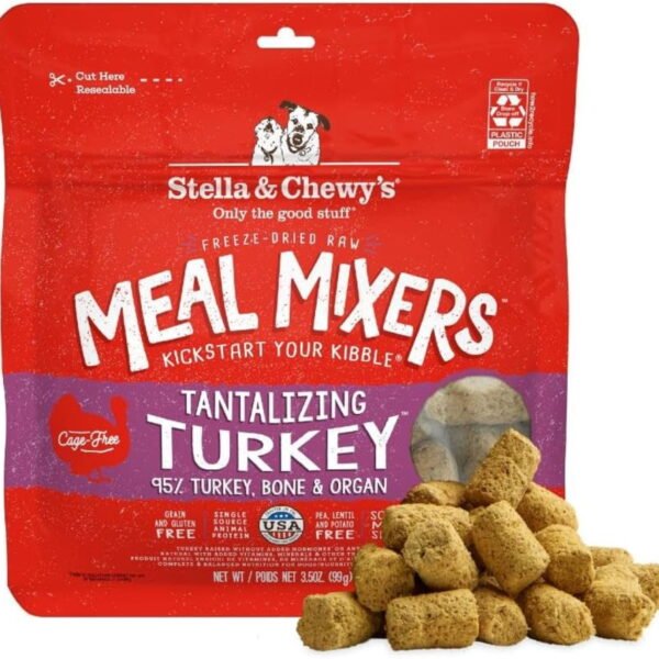 Stella & Chewy's Freeze-Dried Raw Meal Mixers Dog Food Topper - Tantalizing Turkey - 3.5 Ounce Bag