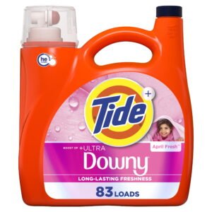 Tide Laundry Detergent Liquid Plus a Boost of Ultra Downy, April Fresh Scent, 117 fl oz, 83 Loads