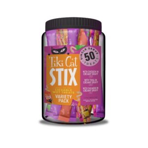Tiki Cat Stix Wet Cat Treats Variety Mega Jar, 0.5 oz. Stick (50 Count)